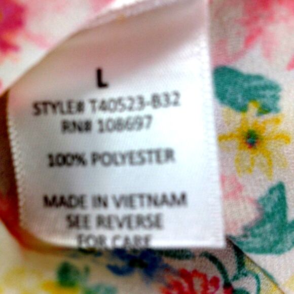 Lipslide Sleeveless Yellow Floral Tie Front Blouse L - Picture 7 of 7